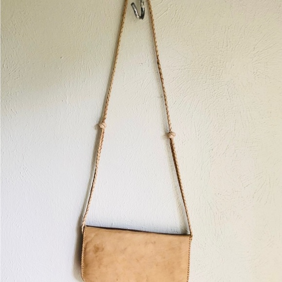 Vintage New Boho Diamond Pattern hand stitched Leather crossbody Bag purse - Picture 15 of 16